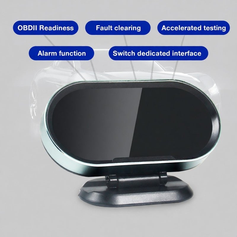 OBD HUD: شاشة TFT LCD بقياس 3.5 بوصة قابلة للتركيب والاستخدام مباشرة - شاشة عرض أمامية دقيقة خالية من الانشغال للمركبات المتوافقة مع OBDII/EOBD مع إنذار سرعة ومراقبة المحرك واستهلاك الوقود - Image 5