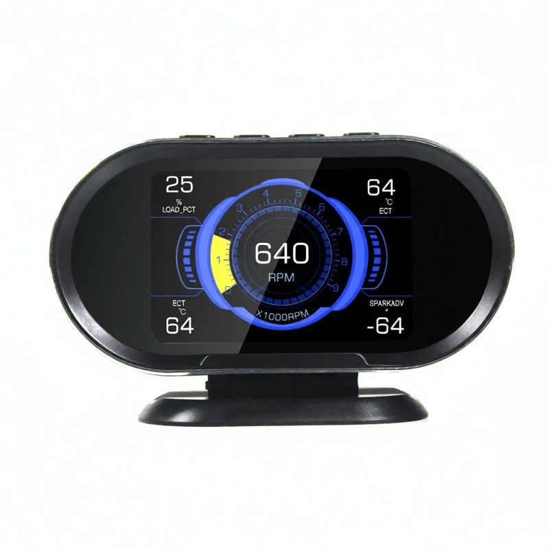 OBD HUD: شاشة TFT LCD بقياس 3.5 بوصة قابلة للتركيب والاستخدام مباشرة - شاشة عرض أمامية دقيقة خالية من الانشغال للمركبات المتوافقة مع OBDII/EOBD مع إنذار سرعة ومراقبة المحرك واستهلاك الوقود - Image 1