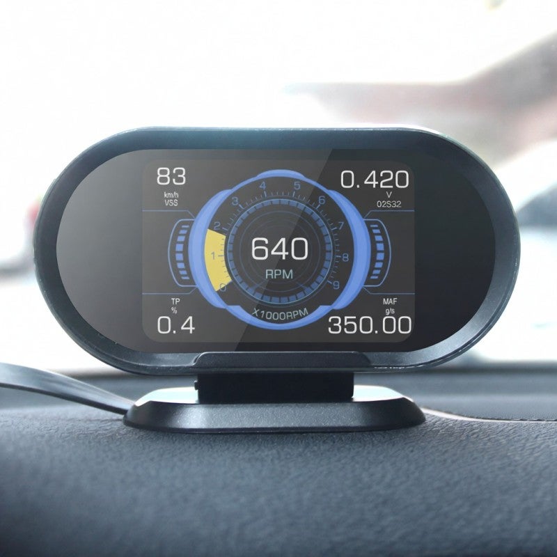 OBD HUD: شاشة TFT LCD بقياس 3.5 بوصة قابلة للتركيب والاستخدام مباشرة - شاشة عرض أمامية دقيقة خالية من الانشغال للمركبات المتوافقة مع OBDII/EOBD مع إنذار سرعة ومراقبة المحرك واستهلاك الوقود - Image 4
