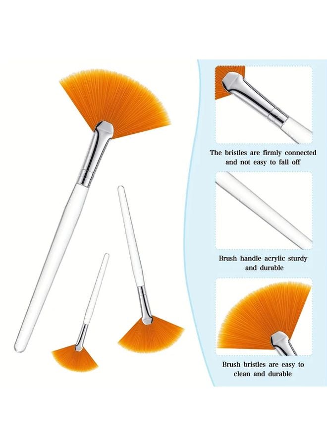 4 قطع فرشاة تدليك وجه صفراء وبيضاء من النايلون ذات شعيرات ناعمة على شكل مروحة للعلاج المائي واستخدام الصالون - Image 3