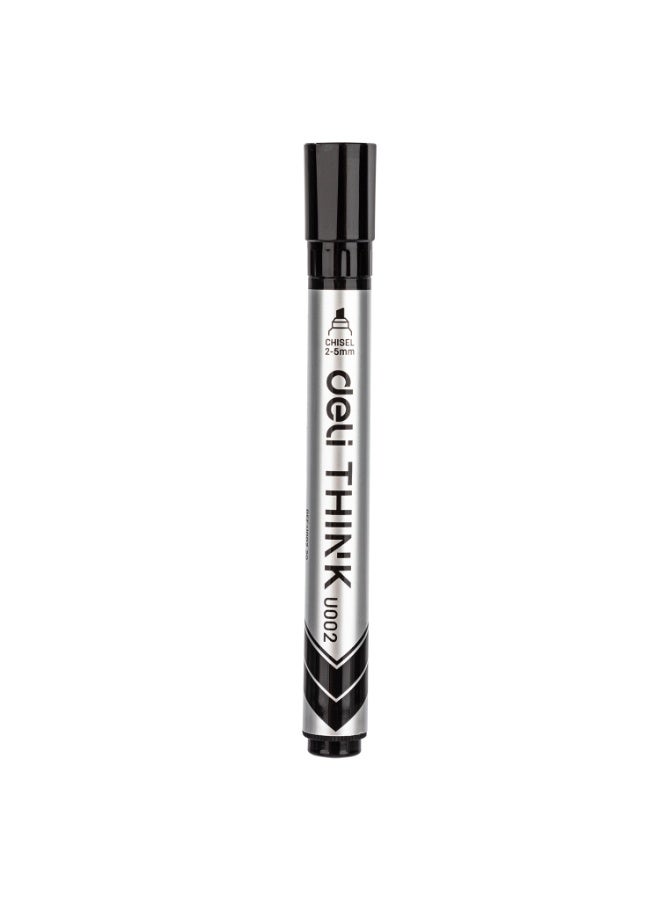 Deli U002 Whiteboard Marker 2-5mm Black 12 Pcs Chisel Tip - Image 4