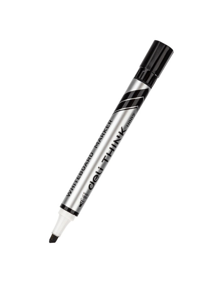 Deli U002 Whiteboard Marker 2-5mm Black 12 Pcs Chisel Tip - Image 3
