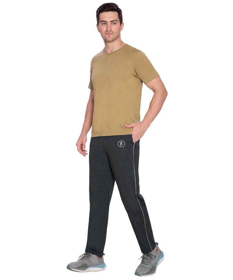 Btag Mens Regular Fit Comfortable Cotton Track Pants with Both Side Zipper Pocket |Stretchable & Dry fit Trouser | Sports Lower for Running, Gym, Casual Wear, Leisure Activities Pack of 1 (Dk_Grey_L) - Image 5