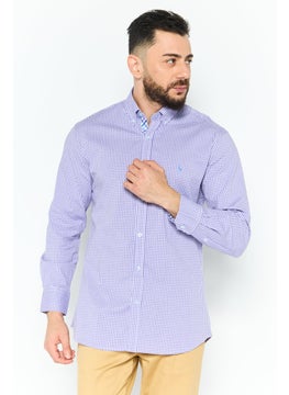 Men Regular Fit Gingham Long Sleeve Casual Shirt, Purple - pzsku/Z4BBC8FF68C5E0C6CF483Z/45/_/1737641952/2fa4bda1-ec1d-454d-a6ef-1c51220d2fcc