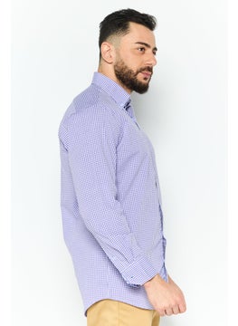 Men Regular Fit Gingham Long Sleeve Casual Shirt, Purple - pzsku/Z4BBC8FF68C5E0C6CF483Z/45/_/1737641956/a9f300dc-b422-4ff4-985c-eba517694655