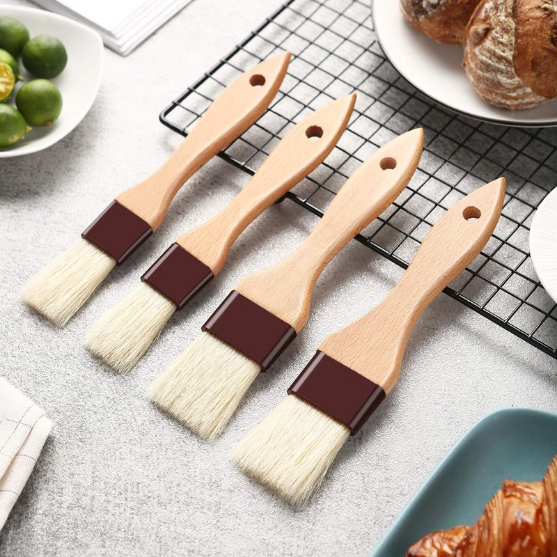 saizone 1 inch & 1.5 inch Pastry Brush Natural Boar Bristle Basting Brush Kitchen Oil Brush with Beech Wooden Handle and Hanging Rope String Grill BBQ Sauce Baster Baking Cooking Marinade Brushes (Pack of 2) - Image 4