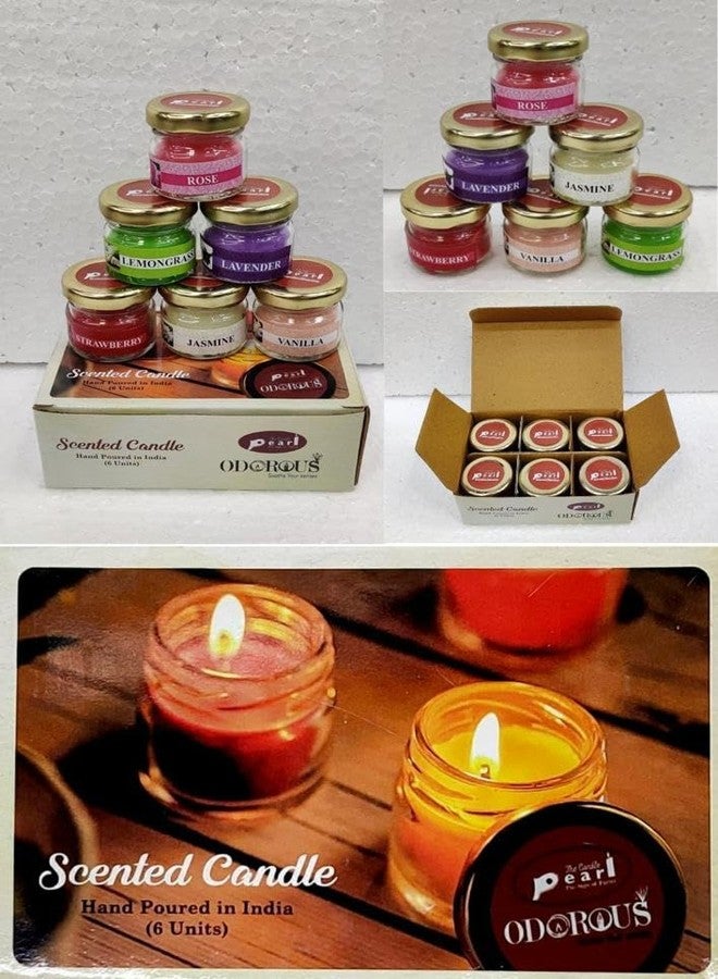 vinko Mini Jar Paraffin Wax Scented Candles Set - Pack of 6 - Image 3