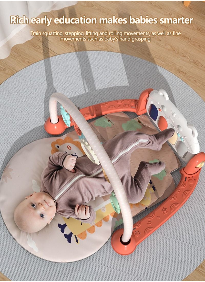 Youleen Baby Gyms Play Mats Non-Toxic Musical Piano Play Indoor Mat Center With Melodies Rattle For Kids Multicolour Musical Activity Center Kick  Play Piano Gym Tummy Time Padded Mat for Newborn Toddler Infa  - Image 2