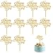 Horuhue Mothers Day Cake Topper 10pcs Acrylic Happy Mothers Day Cupcake Topper for Birthday Party Decoration Supplies Gold - Image 3