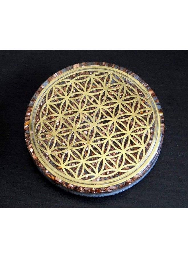 ZZYBIA - Orgonite Orgone 4" Flower Of Life Coaster Water Charging Plate Energy Reversible Dome - Image 1