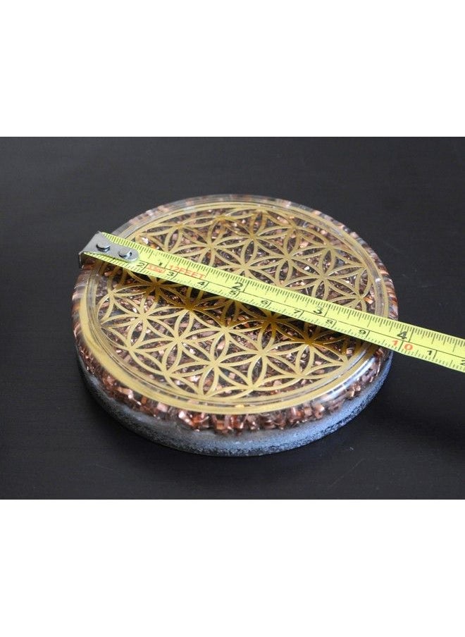 ZZYBIA - Orgonite Orgone 4" Flower Of Life Coaster Water Charging Plate Energy Reversible Dome - Image 1