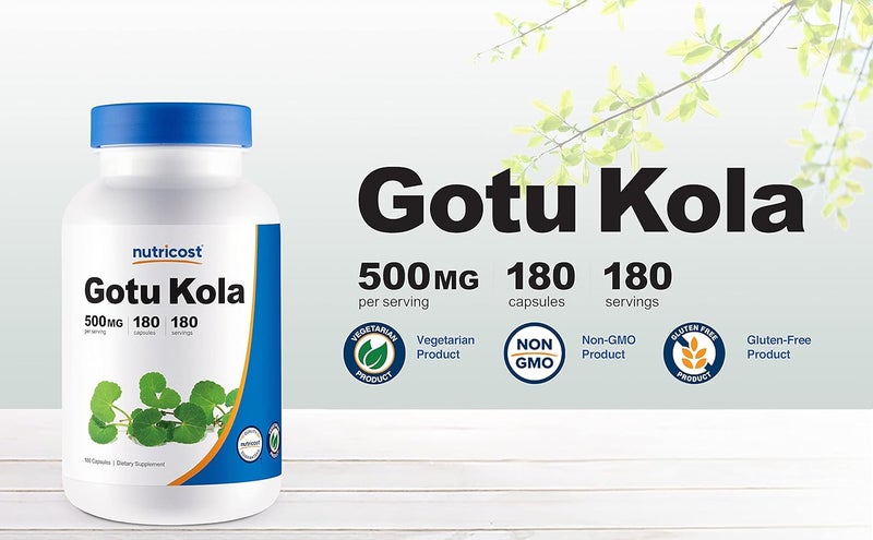 Nutricost Gotu Kola 500 MG 180 Capsules  Vegetarian Capsules Gluten Free NonGMO - Image 4