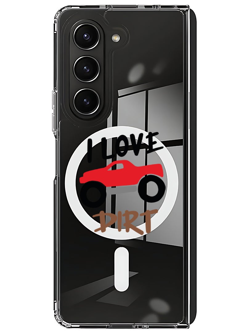 Theodor Magnetic Case for Samsung Galaxy Z Fold 6 Compatible with MagSafe Wireless Charging, Shockproof Phone Bumper Cover I love dirt - Image 1