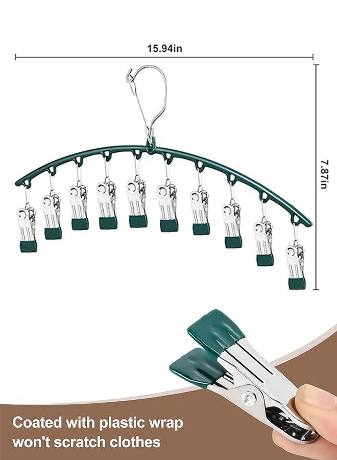 2Pack Clothes Hanger Metal Pants Hanger Hangers With Clips Closet Organizers and Storage(Green) - Image 5