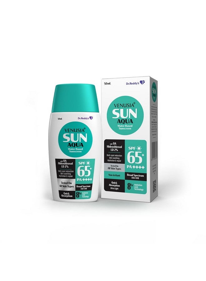 VENUSIA Dr. Reddy's Water Based Sunscreen SPF 65 : Broad Spectrum Protection : Powered by Antioxidants : Ultra-Light, Non-Sticky and Hydrating : Anti-Pigmentation : For Oily, Acne-Prone Skin : 50g - Image 1