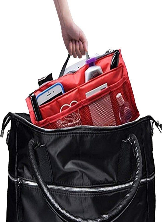 Flywind Daily Travel Utility and Toiletries Organizer Inserts Pouch for Girl Women Handbag Tote | Multipurpose Storage Compartments Ladies Accessories Hand Bag Purse (Red) - Image 3