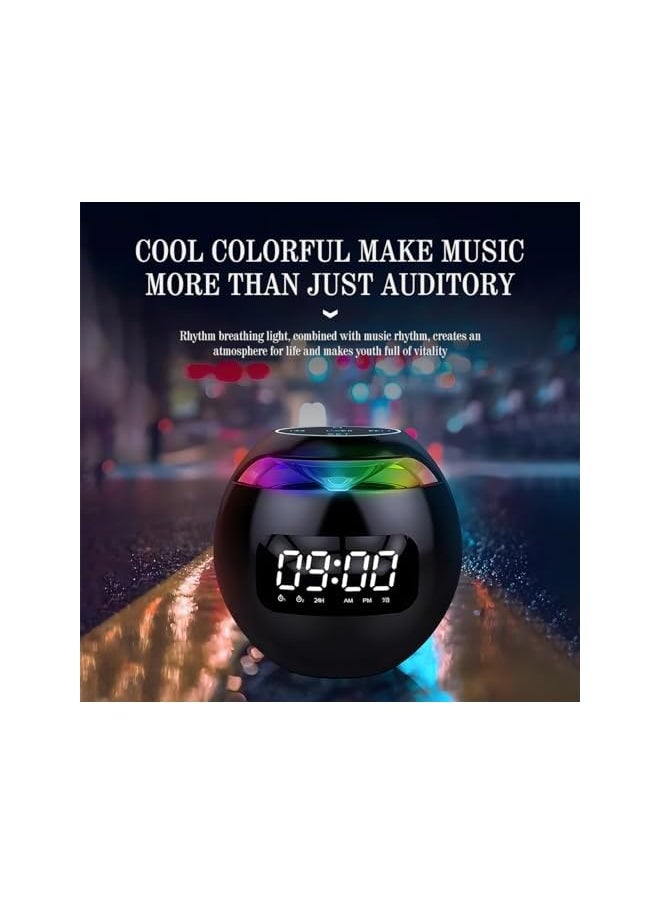 Generic - Generic Alarm Clock Radio For Bedroom Night Light Bluetooth Speaker Colorful Night Light Digital Alarm Clock With Led Display Mini Portable Multifunction Alarm Speaker Black - Image 1