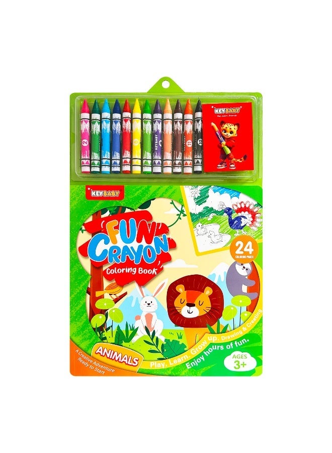 This 4-piece beautifully illustrated coloring book easily cultivates children's coloring skills. Made with thick paper to prevent ink leakage, it includes 12 crayons and makes a perfect New Year's gift. - Image 5
