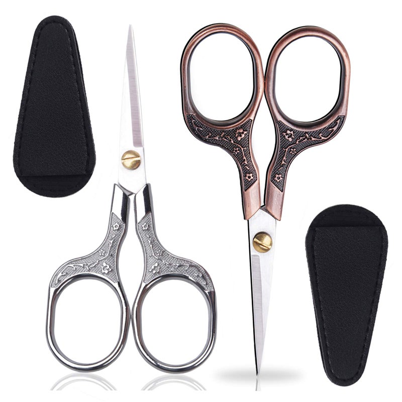 KISTARCH Small Sharp Scissors for Hair Cutting, Beard, Eyebrow, Nose, Facial Hair, Beauty | Sewing Trimming Scissors for Embroidery, Yarn Fabric, Thread, Craft & Crochet - Image 1
