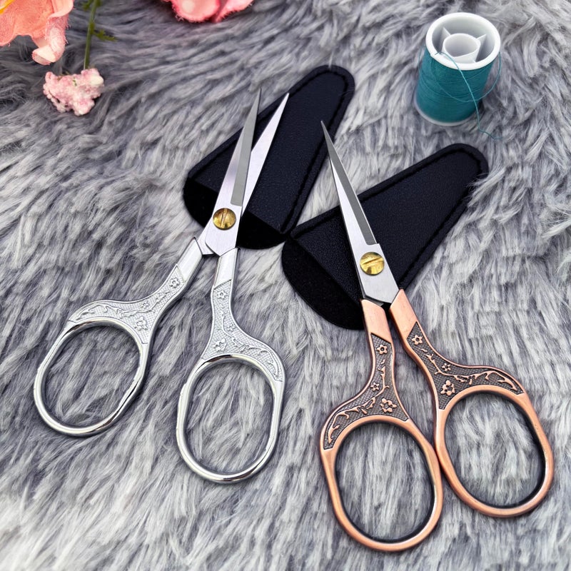 KISTARCH Small Sharp Scissors for Hair Cutting, Beard, Eyebrow, Nose, Facial Hair, Beauty | Sewing Trimming Scissors for Embroidery, Yarn Fabric, Thread, Craft & Crochet - Image 4