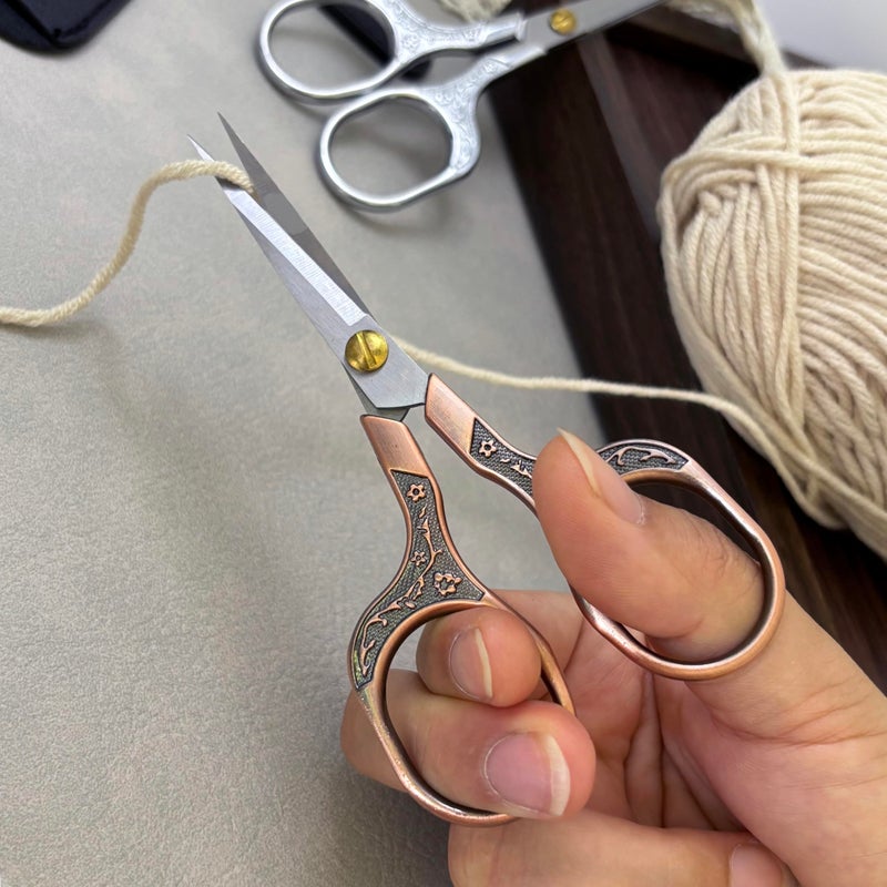 KISTARCH Small Sharp Scissors for Hair Cutting, Beard, Eyebrow, Nose, Facial Hair, Beauty | Sewing Trimming Scissors for Embroidery, Yarn Fabric, Thread, Craft & Crochet - Image 3