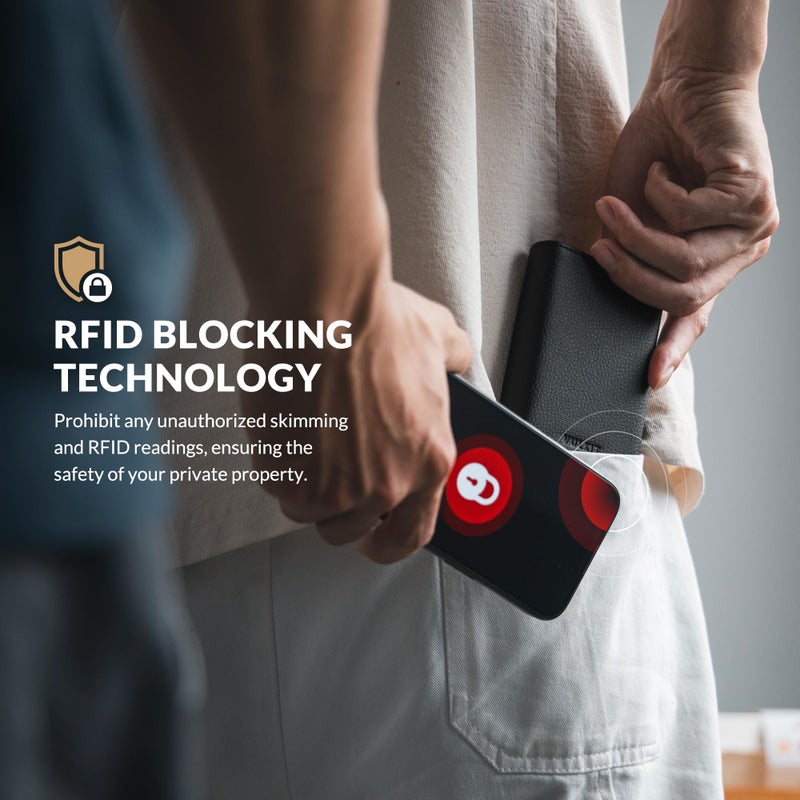 VULKIT محفظة حامل بطاقات VULKIT مع جيب عملة وإغلاق مغناطيسي وبطاقات منبثقة مع نافذة هوية محفظة جلدية للنقود وبطاقات الائتمان، أسود محبب - Image 5