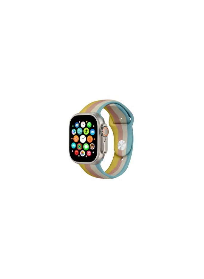 CATANES - Apple Watch Band 49mm 45mm 44mm 42mm Stripe Silicone Replacement Band for iWatch Ultra2 Ultra Series 9/8/7/SE/6/5/4/3/2/1 - Image 1