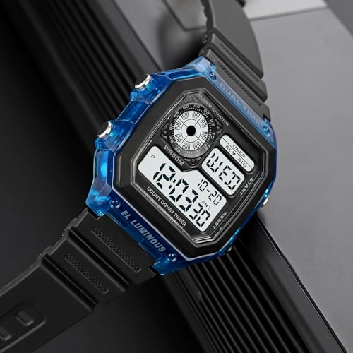 PASOY Fashion Mens Womens Outdoor Sports Casual Watch Swim Multi-Function Watches Date Week Alarm Stopwatch Countdown Backlight Waterproof Watch - Image 5