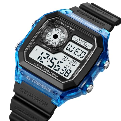 PASOY Fashion Mens Womens Outdoor Sports Casual Watch Swim Multi-Function Watches Date Week Alarm Stopwatch Countdown Backlight Waterproof Watch - Image 3