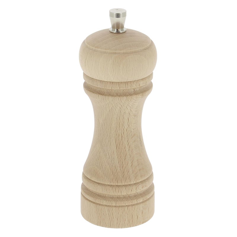 de Buyer JAVA Pepper Mill Natural  55  Stainless Steel  Beechwood  Includes Knob to Adjust Grind Size  Corrosion Resistant  Made in France