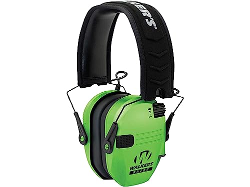 Walker's Razor Slim Ultra Low Profile Compact Design Adjustable Range Shooting Hunting Hearing Protection Electronic Earmuffs, Viz Green - Image 2