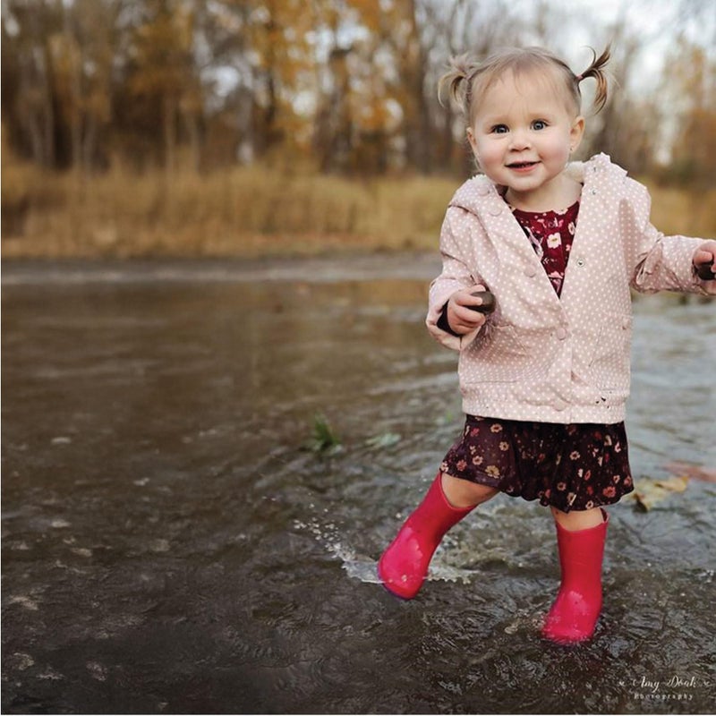 Western Chief Girl's Glitter Waterproof Rain Boot, Pink, 7 Toddler - Image 2