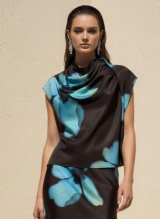 Iconic Iconic Draped Top with Cowl Neck