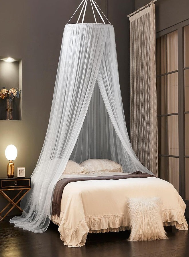 Akiky Bed Canopy Mosquito Net,Canopy Bed Curtains Full Queen King Size,Dome Mosquito Netting Bed Tent Canopy for Hanging Mesh Net (White) - Image 1