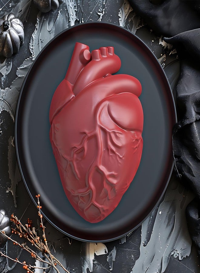Ahorasky 2024 New Extra Large Heart Silicone Mold - 3D Realistic Heart Halloween Silicone Molds with Support Base for Cakes, Breakable Chocolate, Jelly, Pudding, Gelatin Molds - Image 4