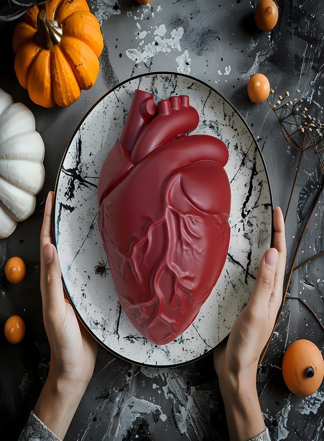 Ahorasky 2024 New Extra Large Heart Silicone Mold - 3D Realistic Heart Halloween Silicone Molds with Support Base for Cakes, Breakable Chocolate, Jelly, Pudding, Gelatin Molds - Image 3