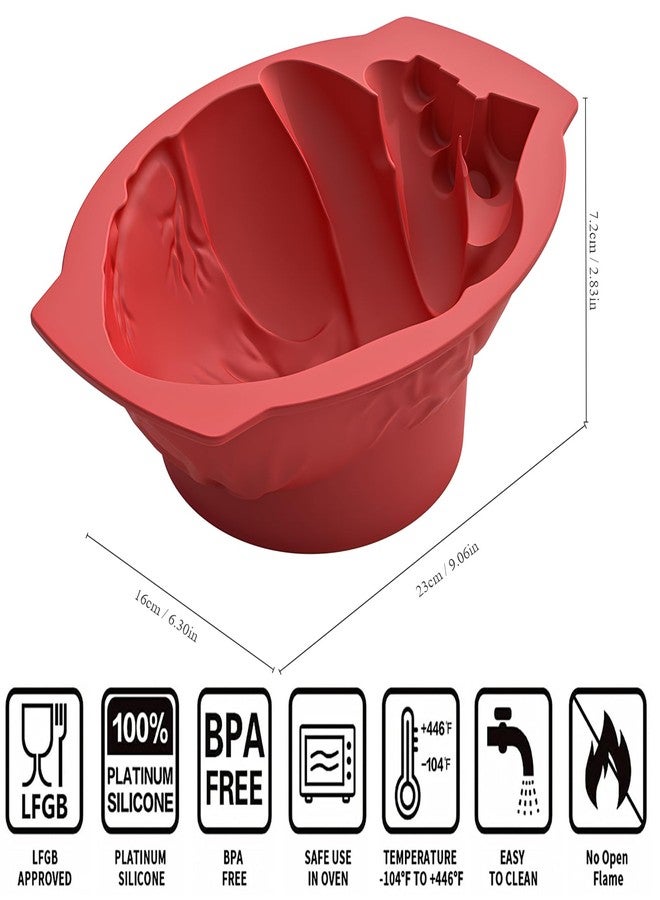 Ahorasky 2024 New Extra Large Heart Silicone Mold - 3D Realistic Heart Halloween Silicone Molds with Support Base for Cakes, Breakable Chocolate, Jelly, Pudding, Gelatin Molds - Image 5