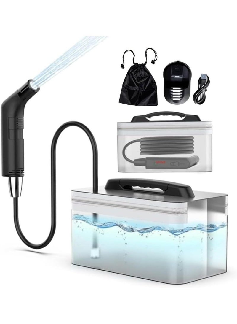 دينكس شطاف المسافر الكهربائي المحمول مع خرطوم بطول 1.2 متر وخزان ماء 2.3 لتر – شطاف سفر يدوي مدمج للمسلمين للاستخدام في المنزل، العناية بالطفل، التخييم والهواء الطلق – شطاف متنقل عملي وسهل الحمل - Image 1