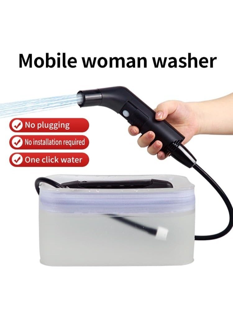 دينكس شطاف المسافر الكهربائي المحمول مع خرطوم بطول 1.2 متر وخزان ماء 2.3 لتر – شطاف سفر يدوي مدمج للمسلمين للاستخدام في المنزل، العناية بالطفل، التخييم والهواء الطلق – شطاف متنقل عملي وسهل الحمل - Image 5