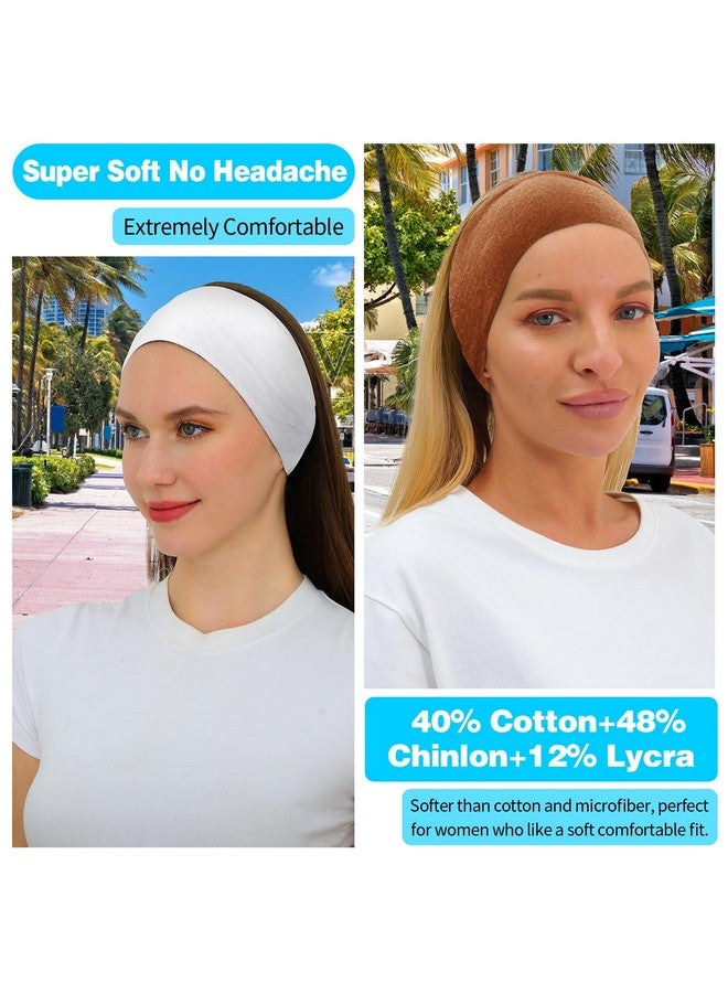 RITOPER Headbands for Women Non Slip, Wide Workout Headbands Cotton Black White Head Bands Hair Bands for Women's Hair, Thick Headbands Head Wraps for Fashion, Yoga, Running, Spa Day, Party, Travel - Image 2