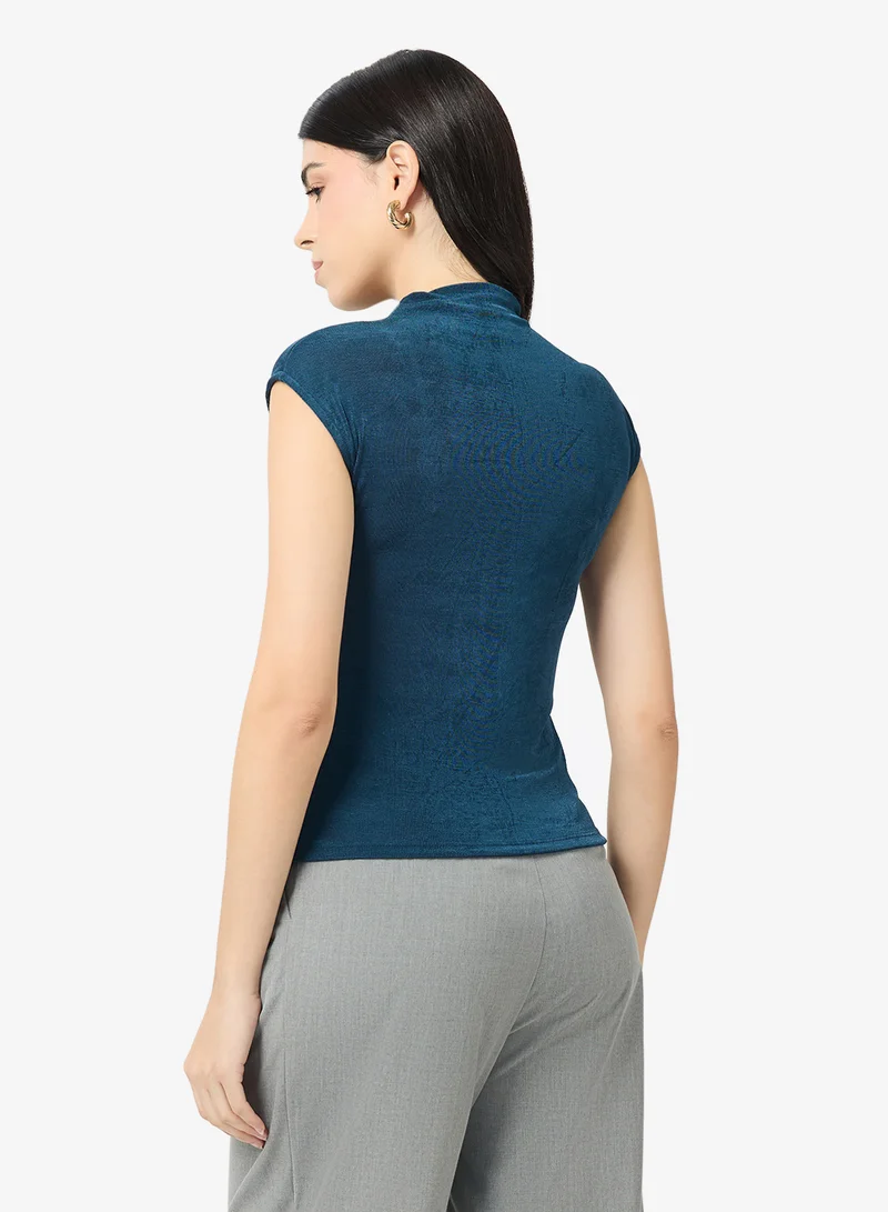 VERO MODA AWVOOMA CAP SLEEVE HIGH NECK TOP