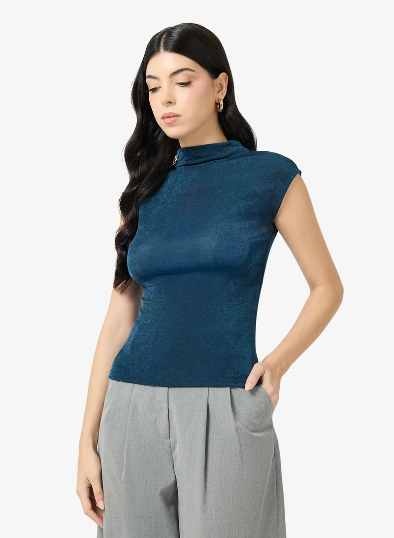 VERO MODA AWVOOMA CAP SLEEVE HIGH NECK TOP