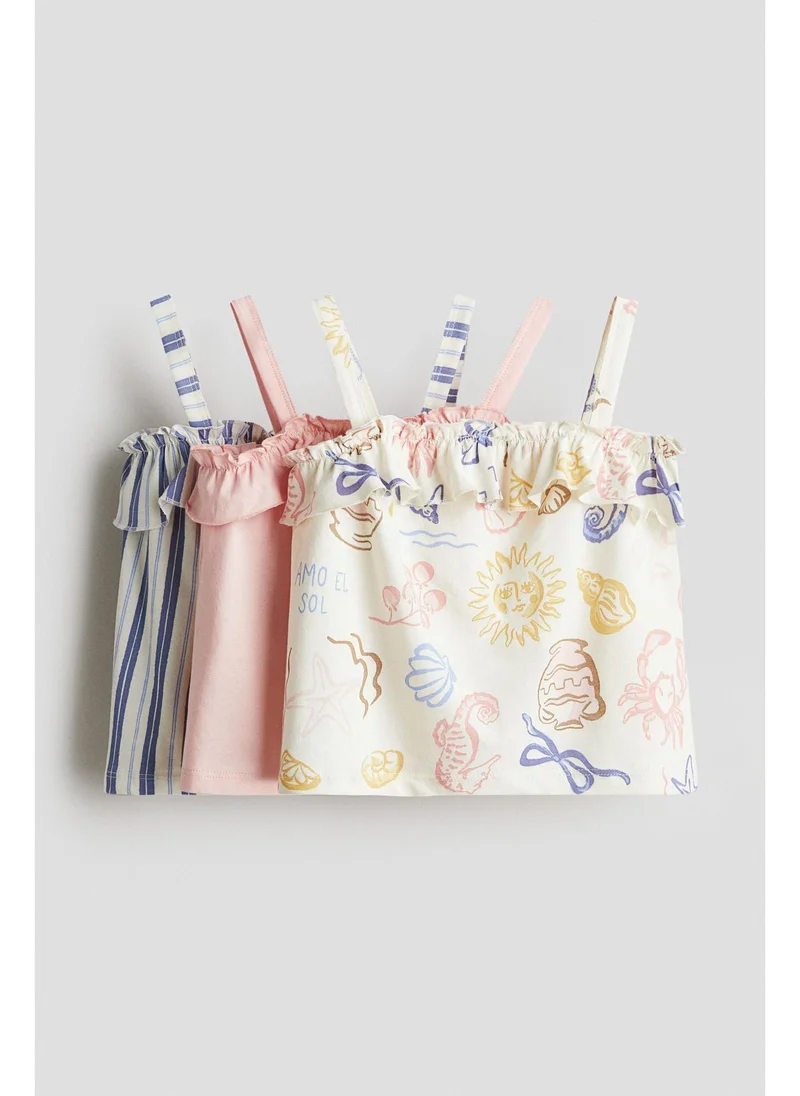 اتش اند ام 3-pack flounce-trimmed strappy tops