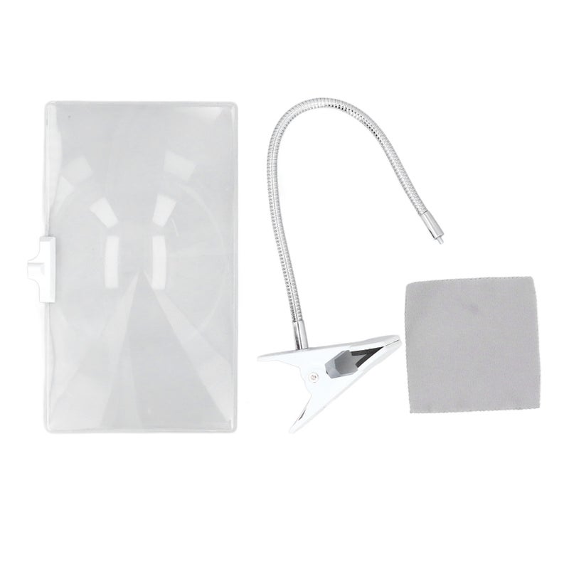 Large Magnifying Glass with Clip 4X Magnification Large Clear Lens Flexible Hose Magnifier for Reading Repair Crafts - Image 1
