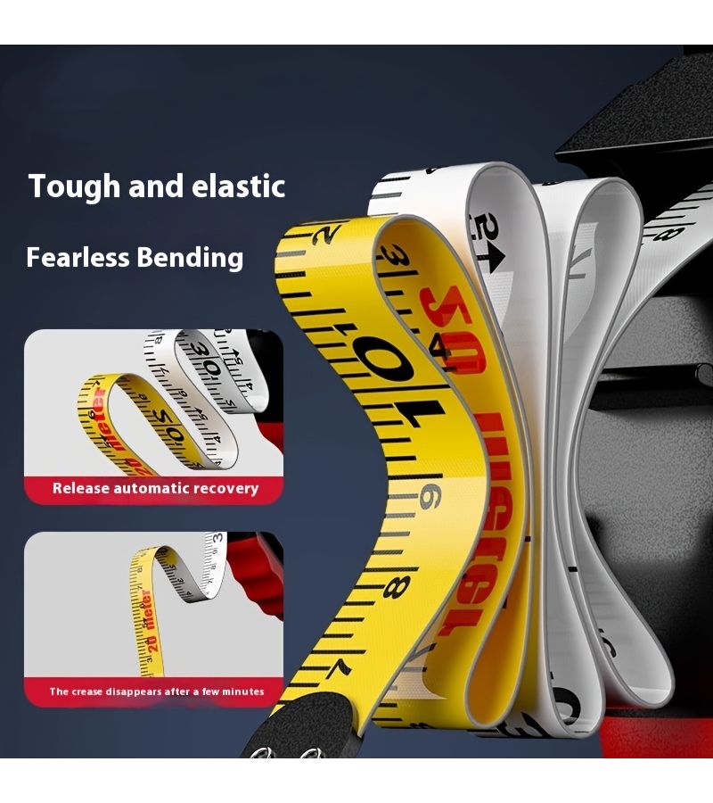 Fiberglass Tape Measure Heavy Duty 1968.5 Inch Measuring Long Length Anti Slip Durable High Precision Cloth Ruler For Construction Surveying - Image 5