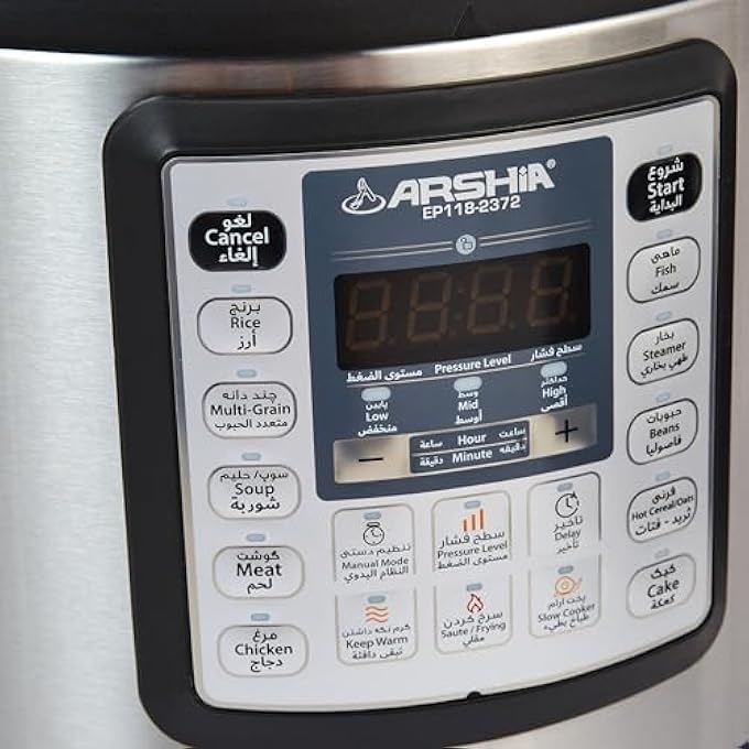 Arshia Digital Pressure Cooker 6L Ep1182372 BlackMin 1 Year Manufacturer Warranty - Image 5