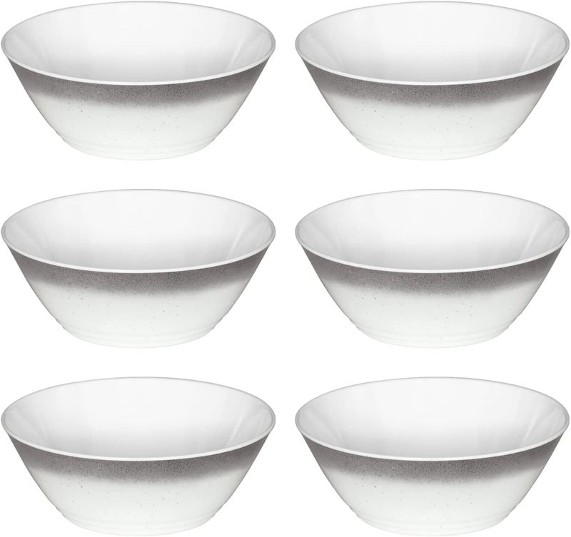 TarHong Ombre Rim Speckle Bowl Grey 59 x 22 195 oz Melamine Set of 6 - Image 1