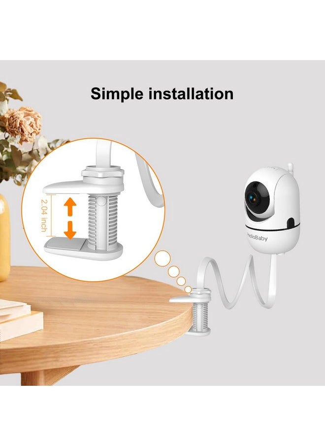 Hellobaby HelloBaby Monitor Clip Mount for HB6550/ HB6560/ HB65/ HB66/ HB6351/ HB40/ HB6339/ HB6336/HB6081, Flexible Crib Clamp Mount Long Gooseneck Arm, Indoor Without Tools or Wall Damage  - Image 4