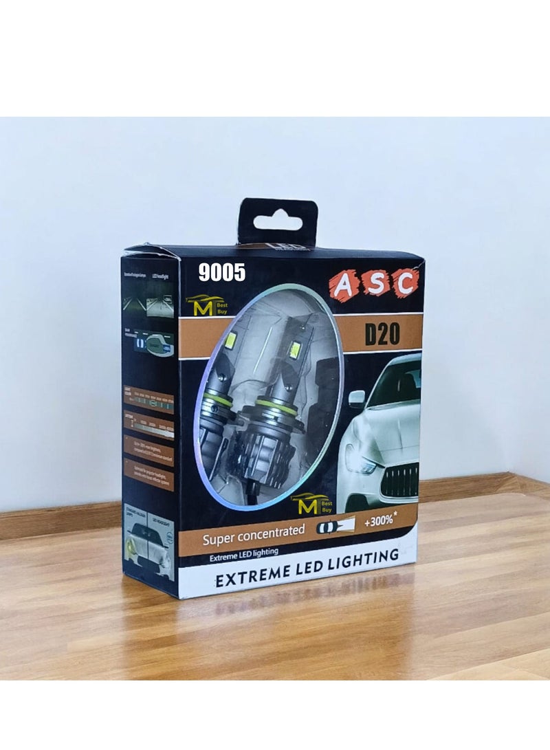 طقم ليد للسيارة LED D20 - 35 وات - 9005 - موفر للطاقة - اضاءة ممتازة - MT BEST BUY - Image 2
