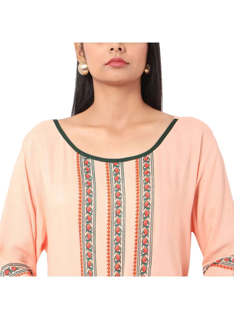 HANA & SARA LONG FRILL SLEEVES SOFT PRINTED ELEGANT ARABIC JALABIYA KAFTAN DRESS